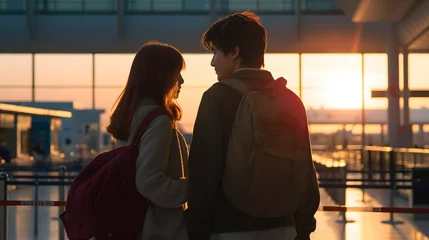 Fotobehang 空港で見つめあうカップル © 敬一 古川