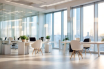 Fototapeta premium Blur background interior design of modern office contemporary workspace