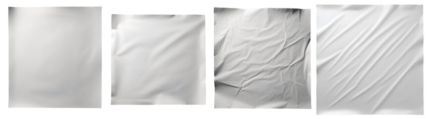 Curved and Textured White Paper Sheets, for mockup template
