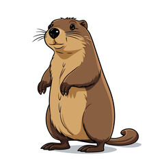 Cute Groundhog Character Cartoon Illustration