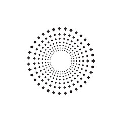 Halftone dots circle texture. Creative geometric pattern. Abstract vector background.