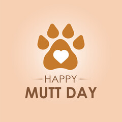 National mutt day is celebrated twice a year, on july 31 and december 2. Vector illustration on the theme of national mutt day. Template for banner, greeting card, poster with background.