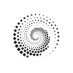 Halftone dots circle texture. Creative geometric pattern. Abstract vector background.