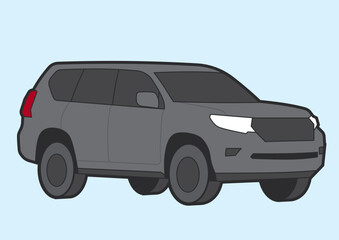 SUV on the road, background white