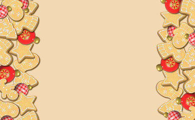 frame of christmas cookies