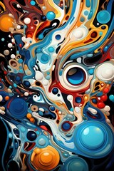 Abstract Art: A chaotic blend of colors and shapes for art admirers. Professional t-shirt design vector,