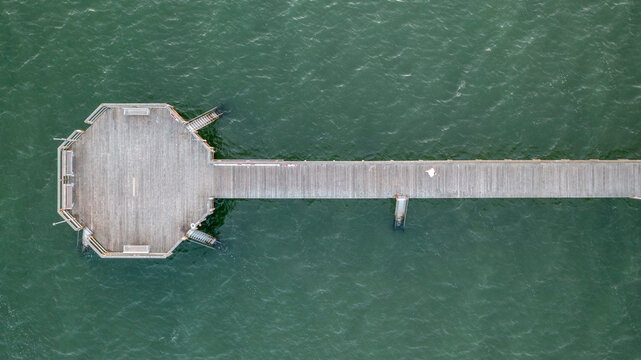 Aerial view of pier on sea