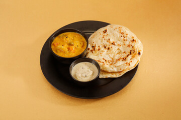 Aloo Curry or Masala Potato Curry with Potato Paratha