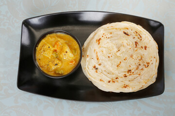 Aloo Curry or Masala Potato Curry with Potato Paratha