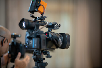 Video camera with blur background