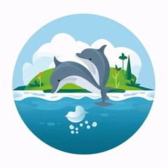 Fototapeta premium a baby dolphins inspiring a love for marine life
