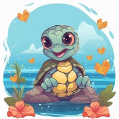 Obraz premium a baby turtle inspiring a love for marine life