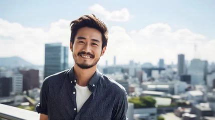 Foto op Plexiglas オフィスで働く笑顔のビジネスマン © 敬一 古川