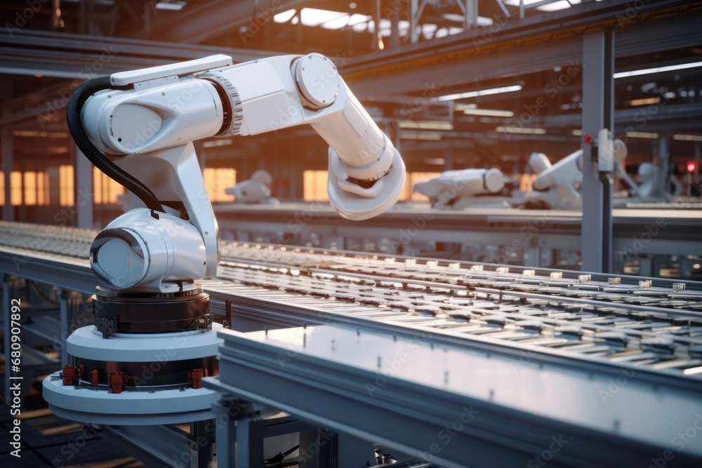 Aufkleber Close-up in an electronics factory on the production line.