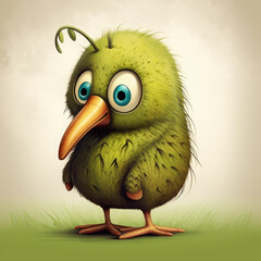3D Illustration of kiwi fruit character that is drawn in cartoon style, AI Generated
