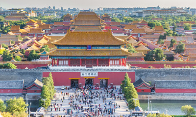 View from Jingshan Park over the Forbidden City in Beijing, China