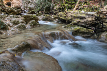 Rapids near Belabartze waterfall, Navarre in Spain