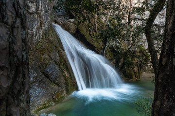 Fototapeta na wymiar Belabartze waterfall in Navarre, Spain
