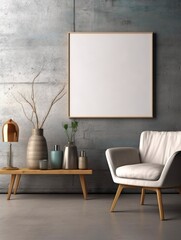 Modern Nordic style apartment with picture frame template