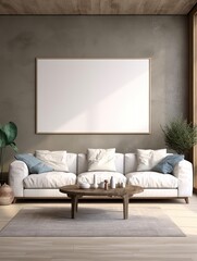 Modern Nordic style apartment with picture frame template