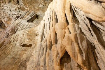 Stalactites of Guixas Cave, Huesca in Spain