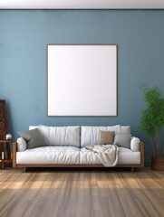 Fototapeta premium Modern Nordic style apartment with picture frame template