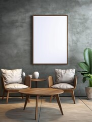 Modern Nordic style apartment with picture frame template