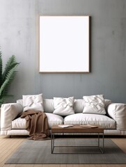 Modern Nordic style apartment with picture frame template