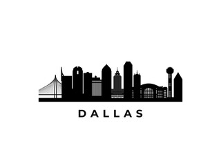 Vector Dallas skyline. Travel Dallas famous landmarks. Business and tourism concept for presentation, banner, web site.