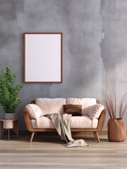 Modern Nordic style apartment with picture frame template