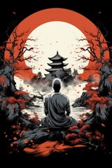 Japanese Zen Design ,Professional tshirt design vector