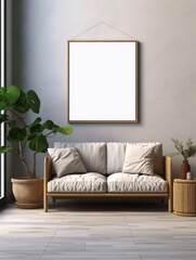 Modern Nordic style apartment with picture frame template