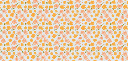 background with flowers, vector pattern Daisies pattern outdoors spring