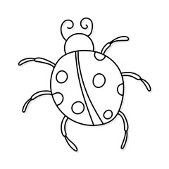 Ladybug vector icon in doodle style. Symbol in simple design. Cartoon object hand drawn isolated on white background.