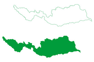 Amajari municipality (State of Roraima, Municipalities of Brazil, Federative Republic of Brazil) map vector illustration, scribble sketch Amajari map