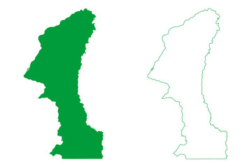 Bonfim municipality (State of Roraima, Municipalities of Brazil, Federative Republic of Brazil) map vector illustration, scribble sketch Bonfim map