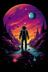 Sci-Fi Dreams: Futuristic and sci-fi elements for tech and space lovers. Professional t-shirt design vector - obrazy, fototapety, plakaty