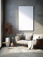 Modern Nordic style apartment with picture frame template