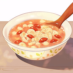 Laba Festival Laba porridge, traditional festival food, whole grain porridge, national trend food illustration