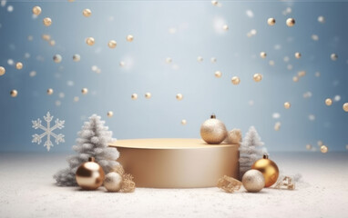 Product display mockup with festive christmas concept. Ai Generative