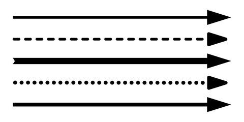 Straight long arrow vector icon set