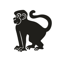 Monkey marmoset silhouette, symbol, vector illustration eps 10