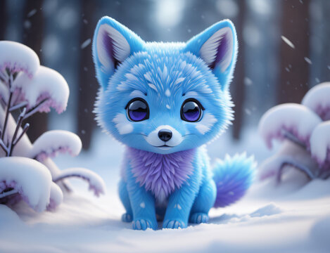 baby Fuchs in blau