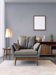 Modern Nordic style apartment with picture frame template