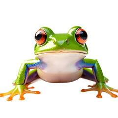 Vivid Tree Frog Poised Elegantly, High-Resolution Image Perfect for Print on Demand Products, Captivating Wildlife Subject for POD Apparel and Decor
