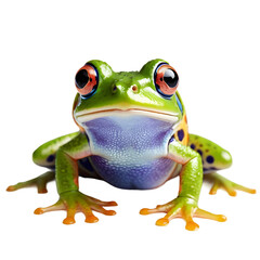 Vivid Tree Frog Poised Elegantly, High-Resolution Image Perfect for Print on Demand Products, Captivating Wildlife Subject for POD Apparel and Decor