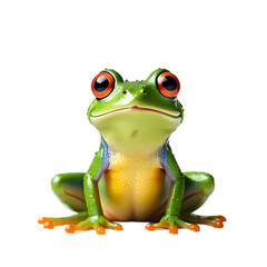 Vivid Tree Frog Poised Elegantly, High-Resolution Image Perfect for Print on Demand Products, Captivating Wildlife Subject for POD Apparel and Decor