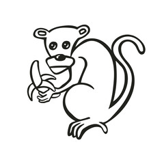 Monkey line, symbol, vector illustration eps 10
