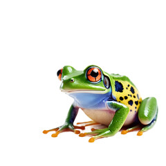 Obraz premium Vivid Tree Frog Poised Elegantly, High-Resolution Image Perfect for Print on Demand Products, Captivating Wildlife Subject for POD Apparel and Decor