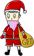 santa claus with a gift